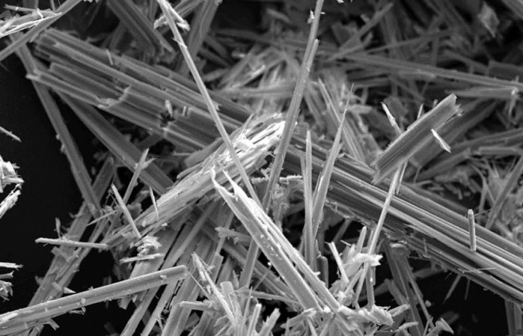 Close up of asbestos fibers