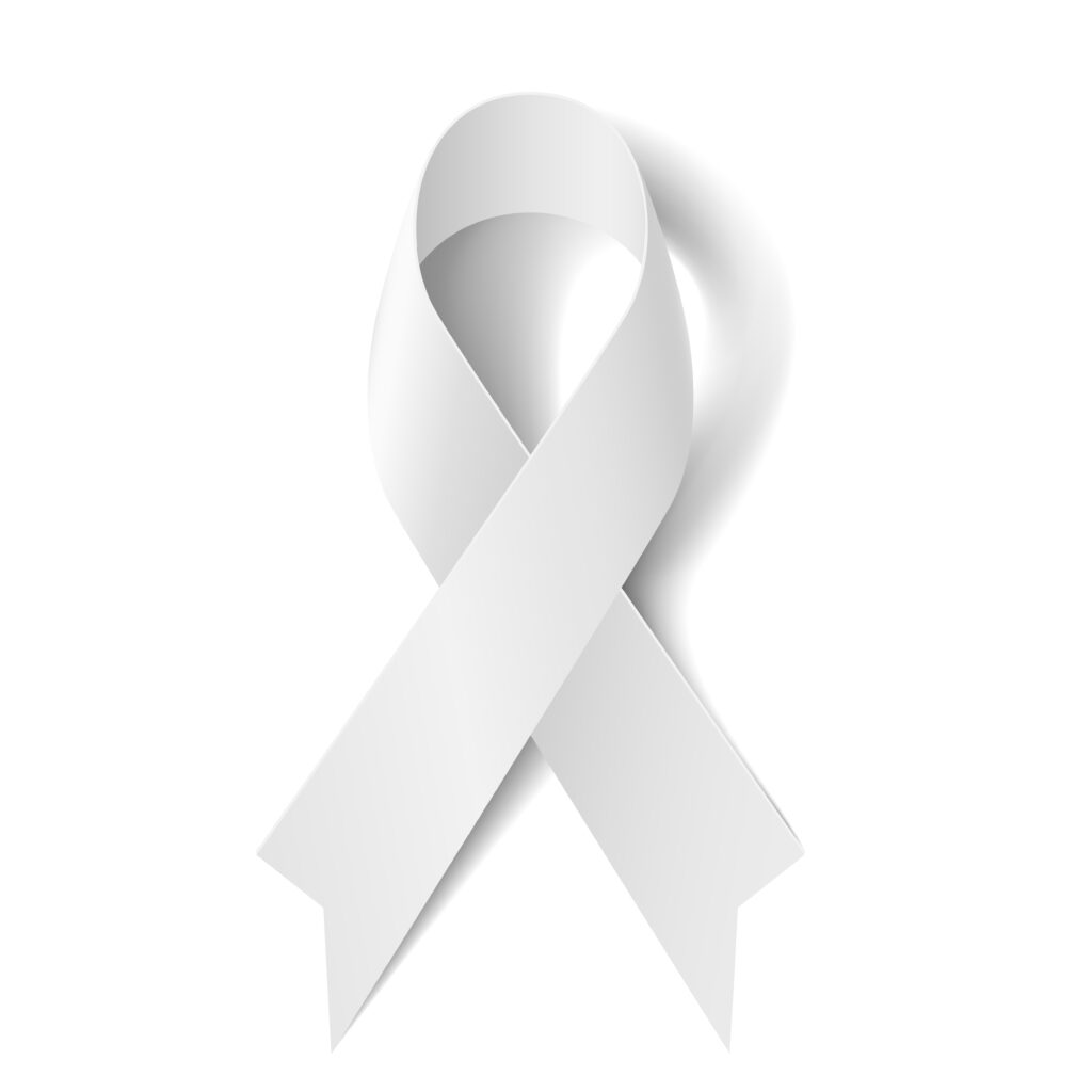 White ribbon for Lung Cancer Awareness month